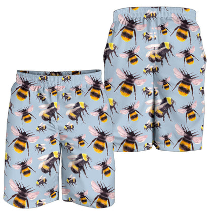 Bee Pattern Print Design BEE08 Mens Shorts