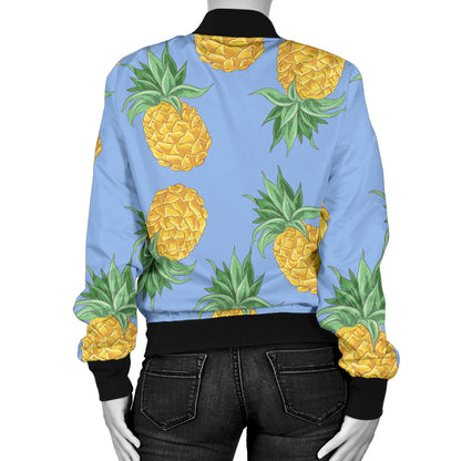 Pineapple Pattern Print Design A04 Women's Bomber Jacket