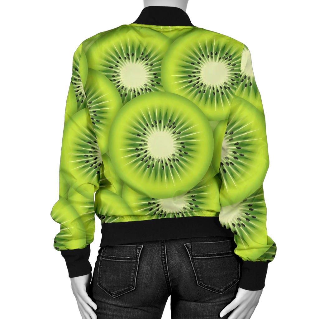 Kiwi Pattern Print Design KW01 Women Bomber Jacket