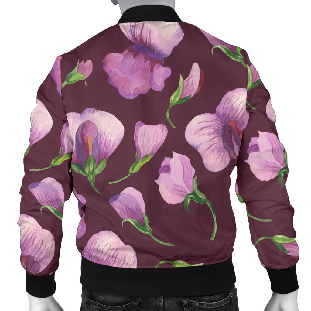 Peony Pattern Print Design PE010 Men Bomber Jacket
