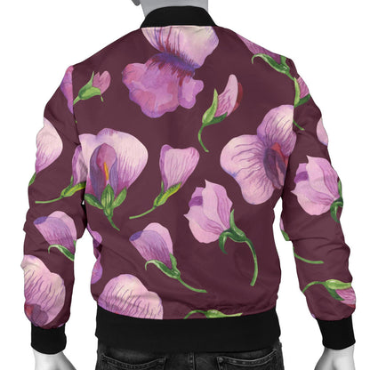 Peony Pattern Print Design PE010 Men Bomber Jacket