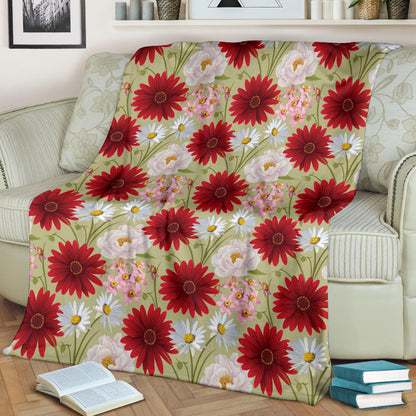 Gerberas Pattern Print Design GB07 Fleece Blanket