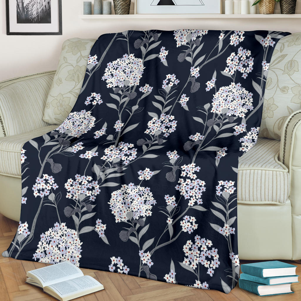 Hydrangea Pattern Print Design HD07 Fleece Blanket