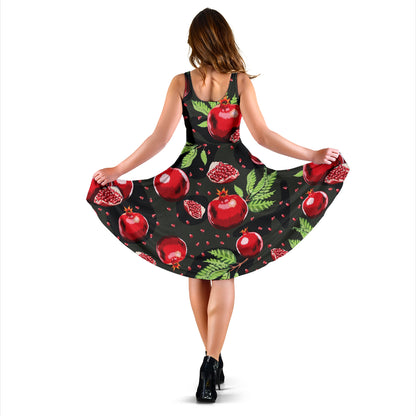Pomegranate Pattern Print Design PG06 Midi Dress