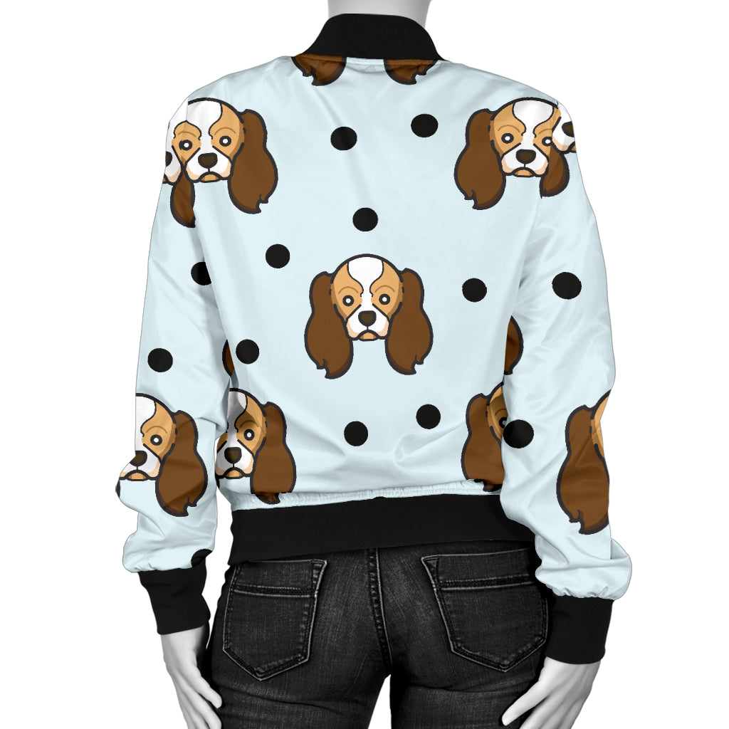 Cavalier King Charles Spaniels Pattern Print Design 02 Women's Bomber Jacket