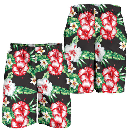Hawaiian flower tropical leaves Mens Shorts