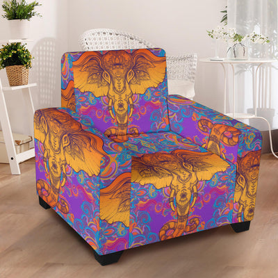 Gold Elephant Indian Armchair Slipcover