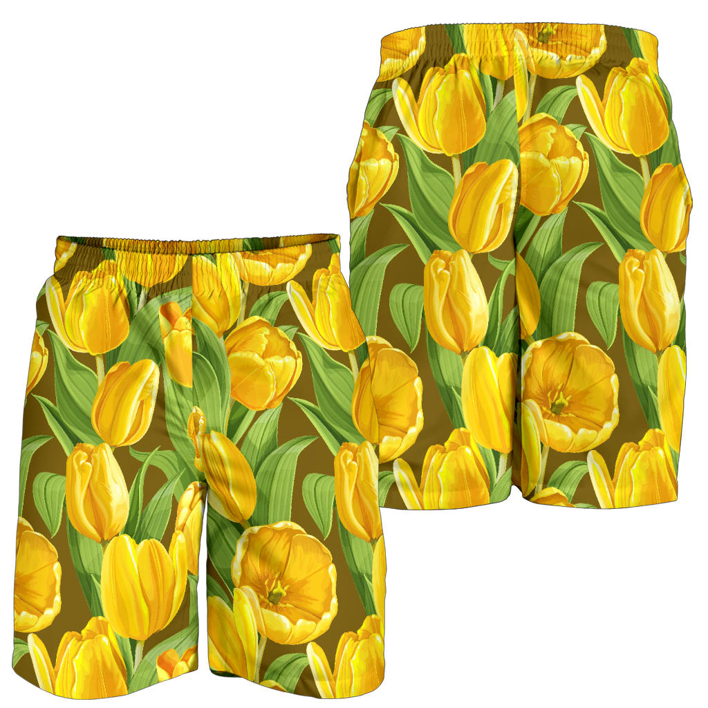 Tulip Yellow Pattern Print Design TP010 Mens Shorts