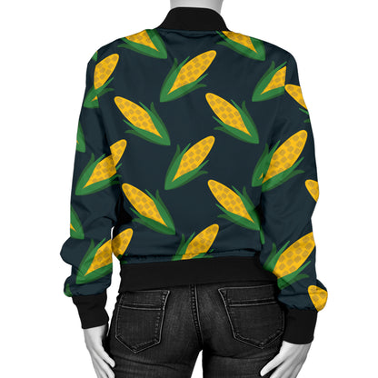 Corn Pattern Print Design 02 Women's Bomber Jacket