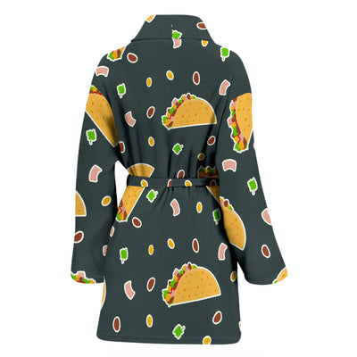 Taco Pattern Print Design TC02 Women Bathrobe