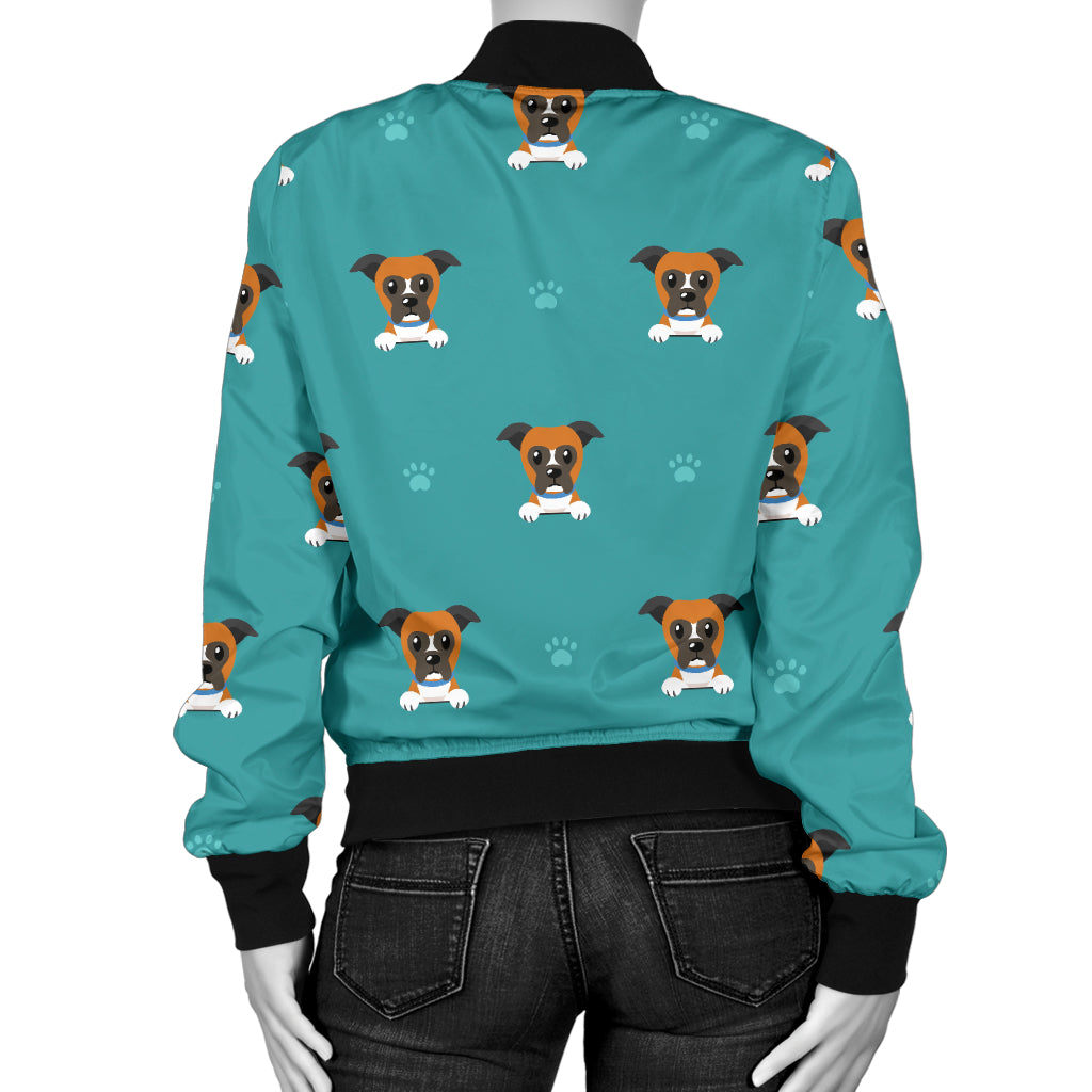Boxers Pattern Print Design 03 Women's Bomber Jacket