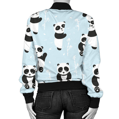 Panda Pattern Print Design A01 Women's Bomber Jacket