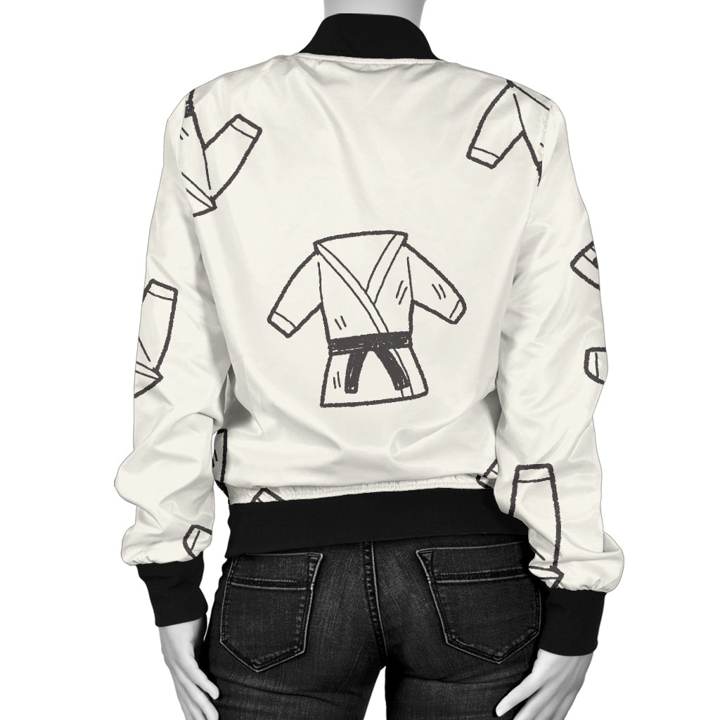 Karate Pattern Print Design 01 Women's Bomber Jacket