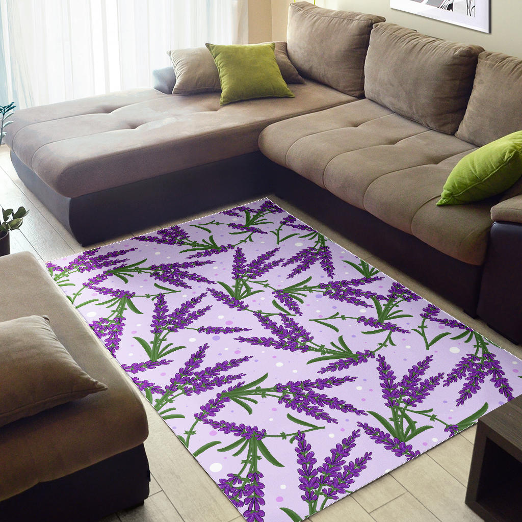 Lavender Pattern Print Design LV02 Area Rugs