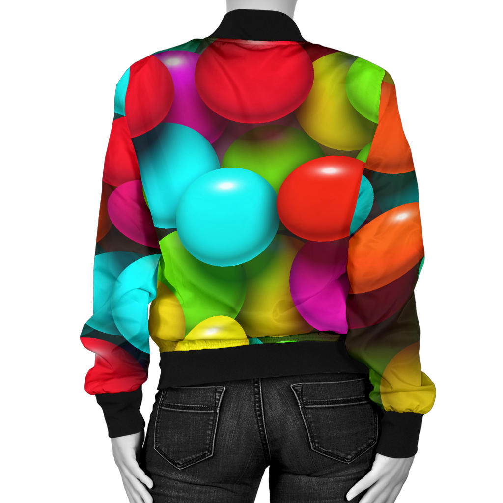 Candy Pattern Print Design CA03 Women Bomber Jacket