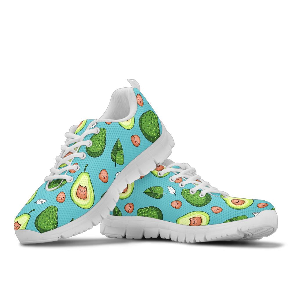 Avocado Pattern Print Design AC05 Sneakers White Bottom Shoes