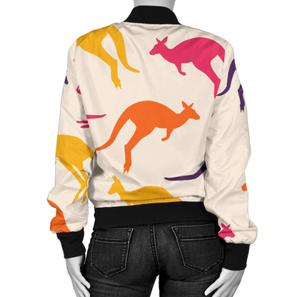 Kangaroos Pattern Print Design 01 Women's Bomber Jacket