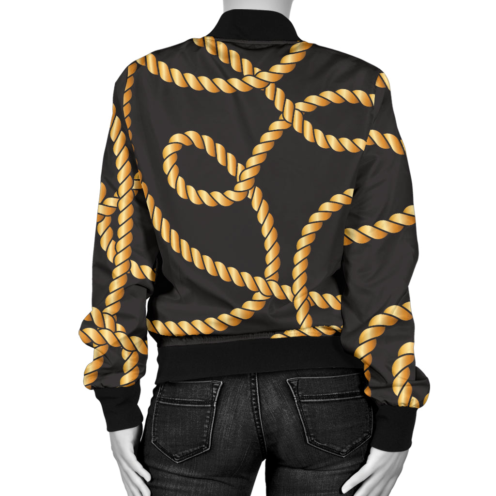 Rope Pattern Print Design A04 Women's Bomber Jacket