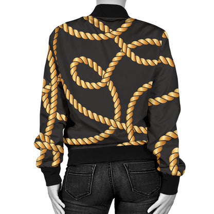 Rope Pattern Print Design A04 Women's Bomber Jacket