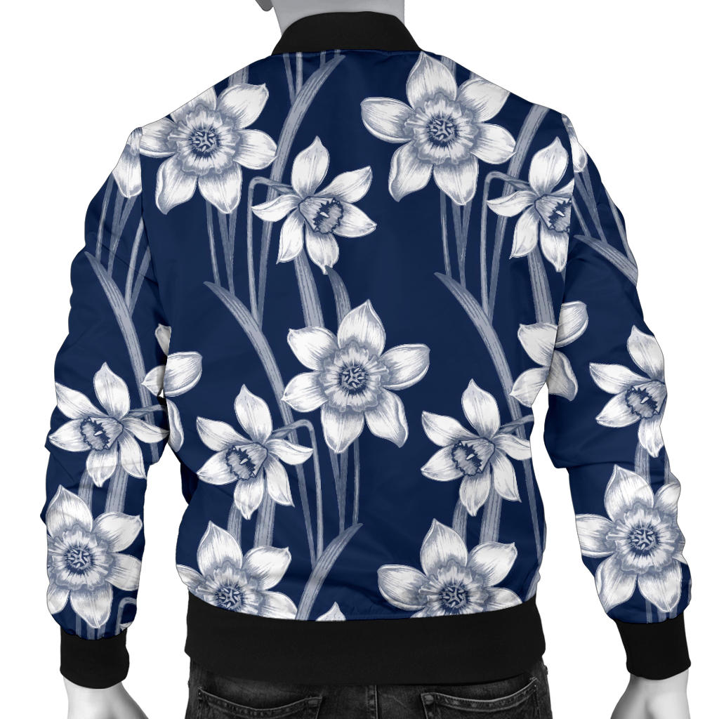 Daffodils Pattern Print Design DF09 Men Bomber Jacket