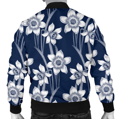 Daffodils Pattern Print Design DF09 Men Bomber Jacket