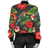 Tropical Flower Pattern Print Design TF04 Women Bomber Jacket