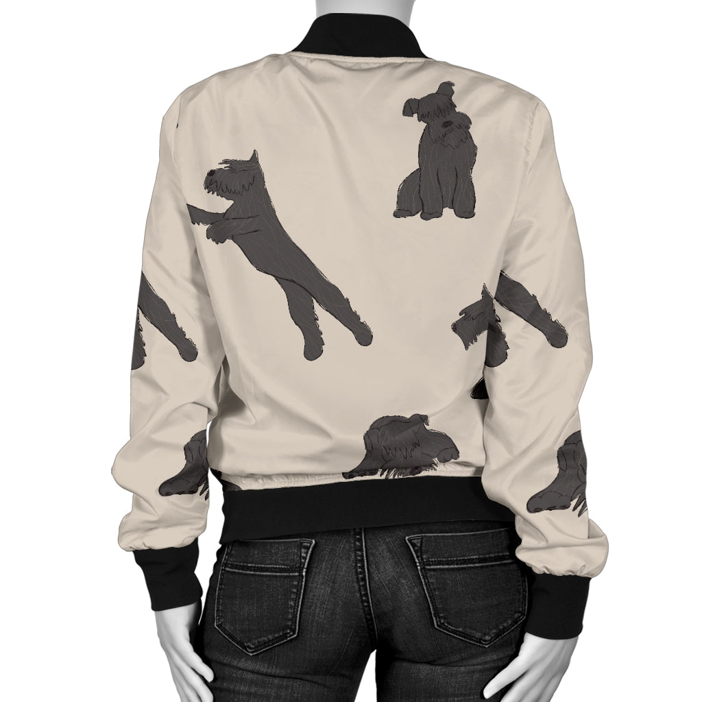 Schnauzers Pattern Print Design A06 Women's Bomber Jacket