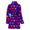 Heart Pixel Pattern Print Design HE03 Women Bathrobe