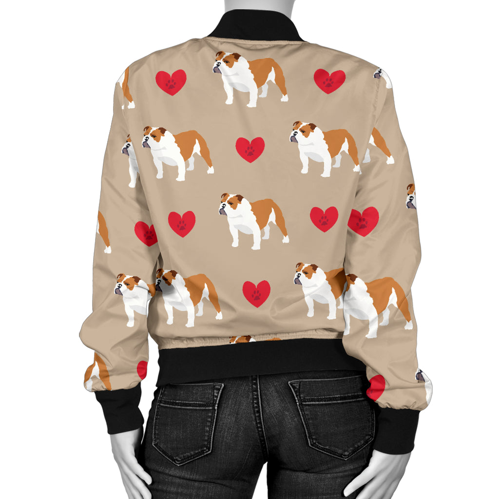 Bulldogs Pattern Print Design 02 Women's Bomber Jacket