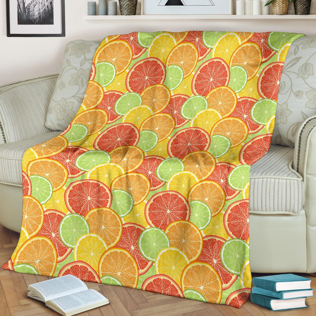 Grapefruit Pattern Print Design GF01 Fleece Blanket