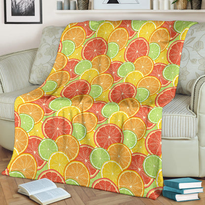 Grapefruit Pattern Print Design GF01 Fleece Blanket