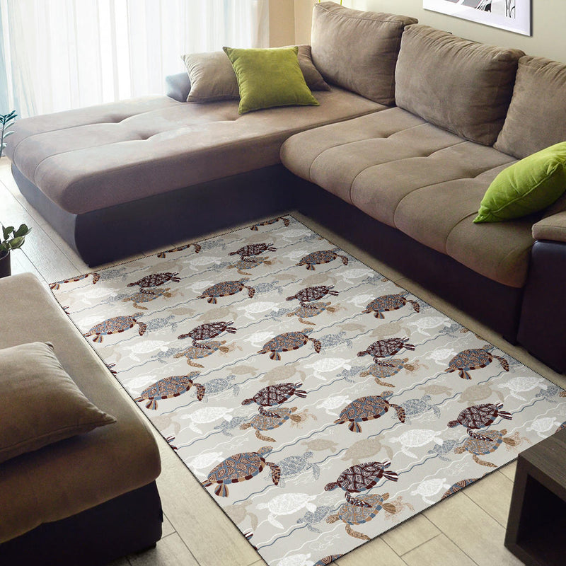 Sea Turtle Pattern Print Design T07 Area Rugs