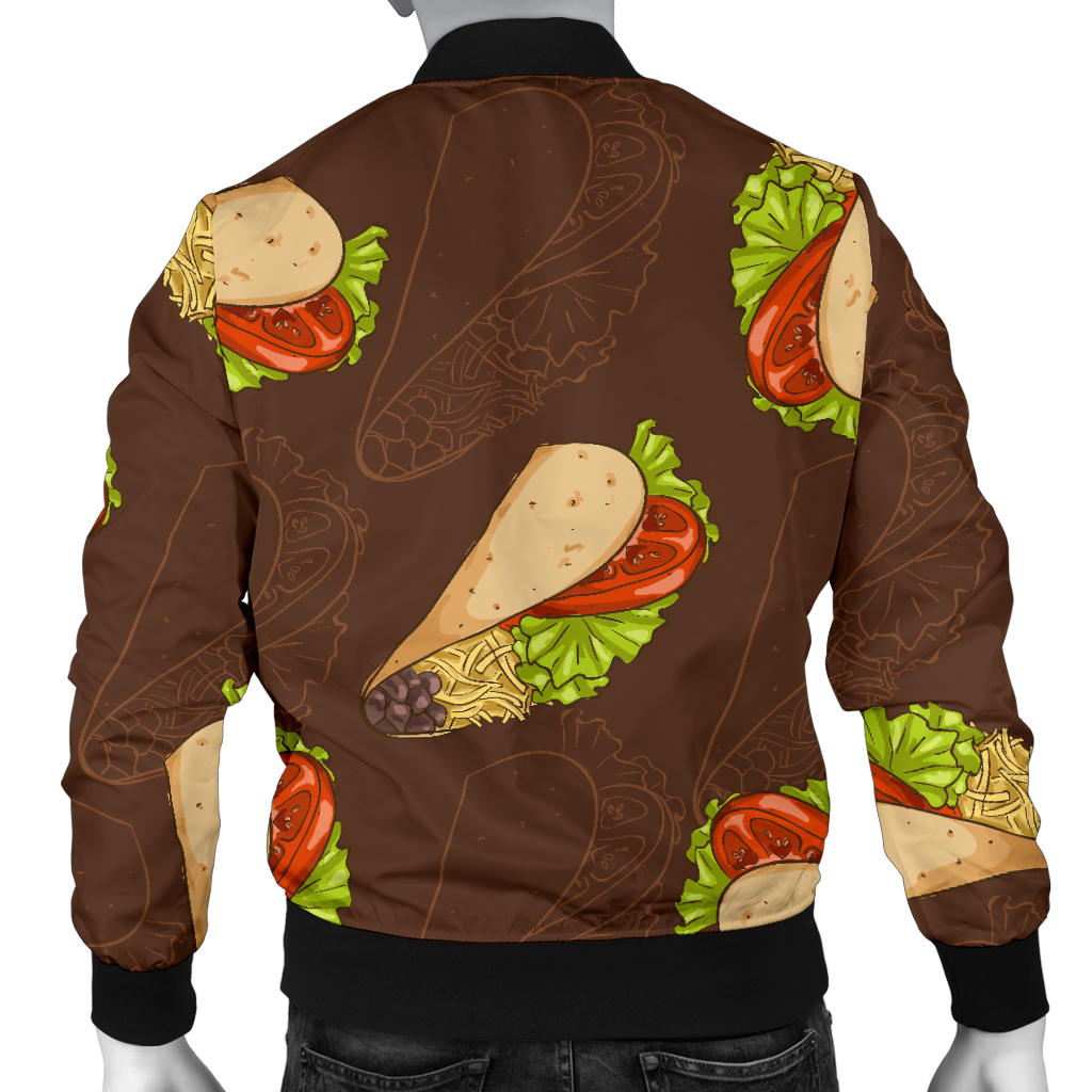 Taco Pattern Print Design TC08 Men Bomber Jacket