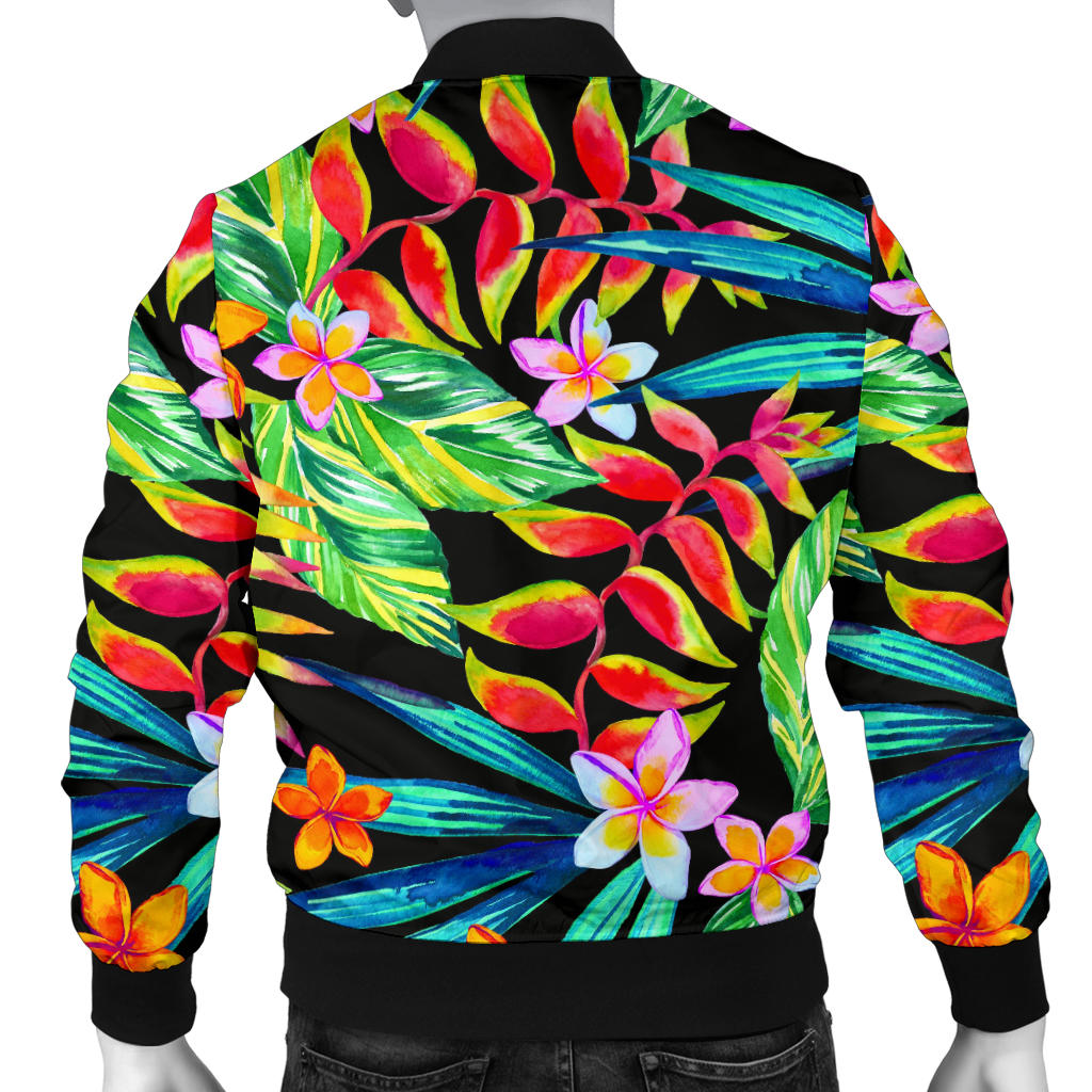 Heliconia Pattern Print Design HL09 Men Bomber Jacket