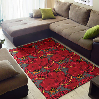 Pomegranate Pattern Print Design PG05 Area Rugs