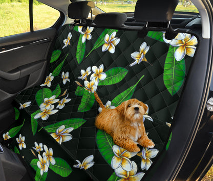 White Plumeria Pattern Print Design PM023 Rear Dog  Seat Cover