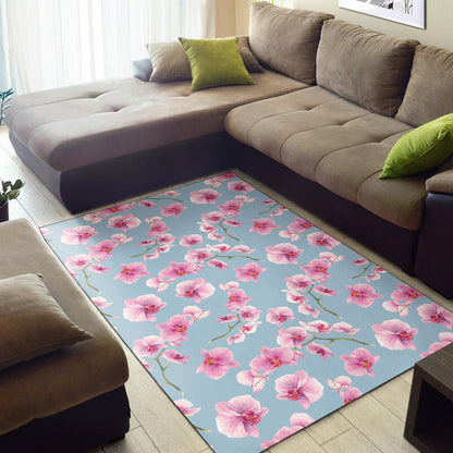 Orchid Pink Pattern Print Design OR01 Area Rugs
