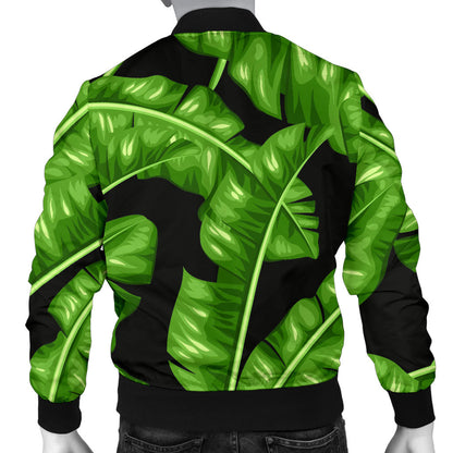 Banana Leaf Pattern Print Design BL01 Men Bomber Jacket