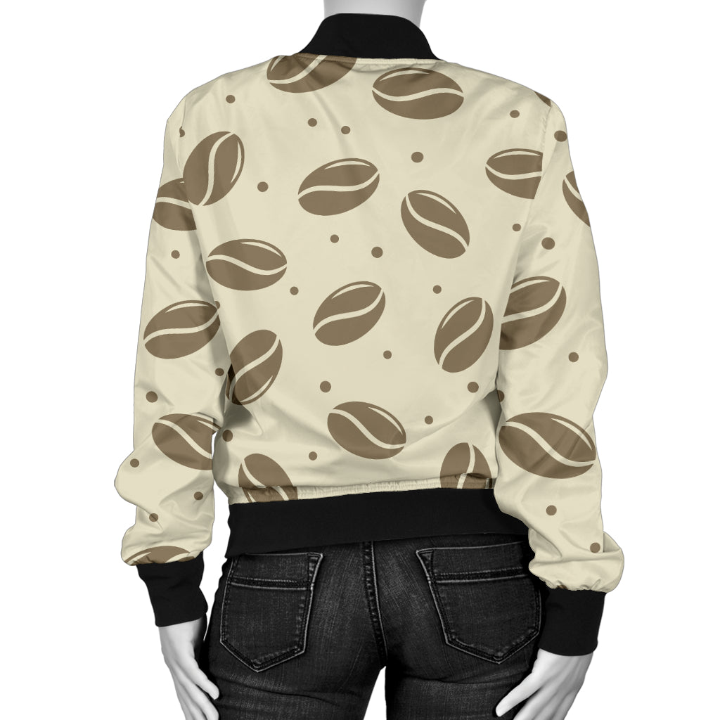 Coffee Pattern Print Design 02 Women's Bomber Jacket