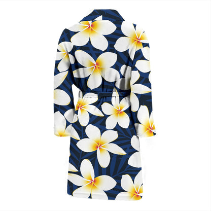 Plumeria Pattern Print Design PM026 Men Bathrobe