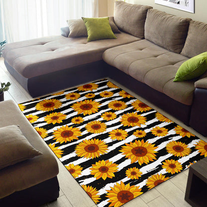 Sunflower Pattern Print Design SF010 Area Rugs