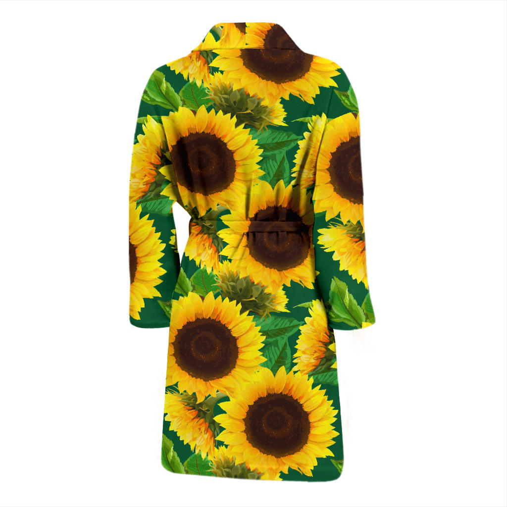 Sunflower Pattern Print Design SF02 Men Bathrobe