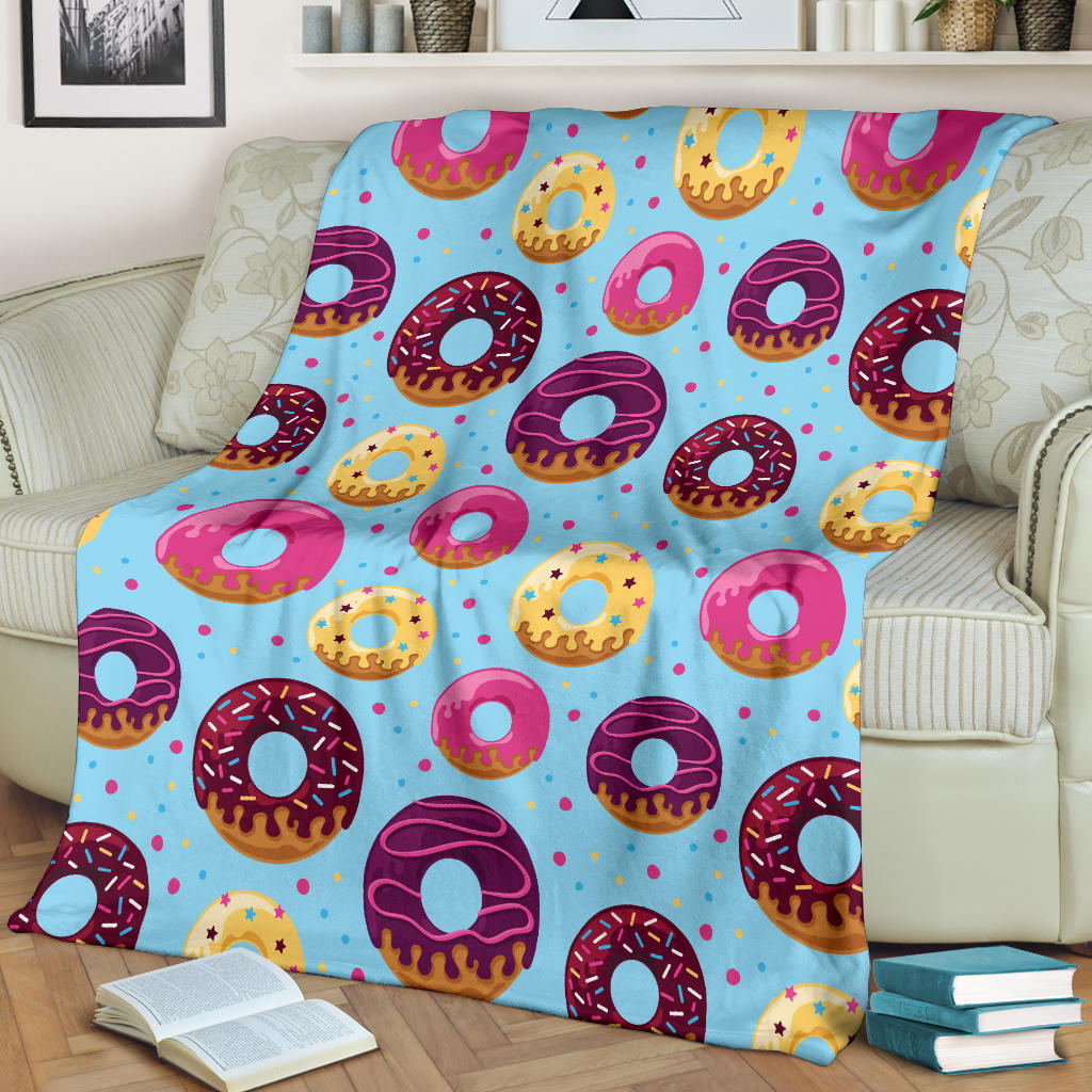 Donut Pattern Print Design DN07 Fleece Blanket