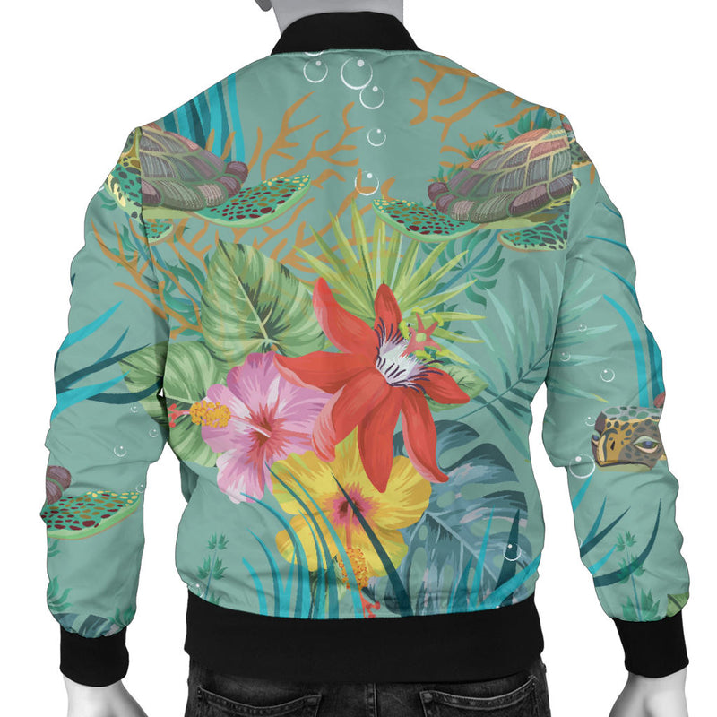 Sea Turtle Pattern Print Design T012 Men Bomber Jacket