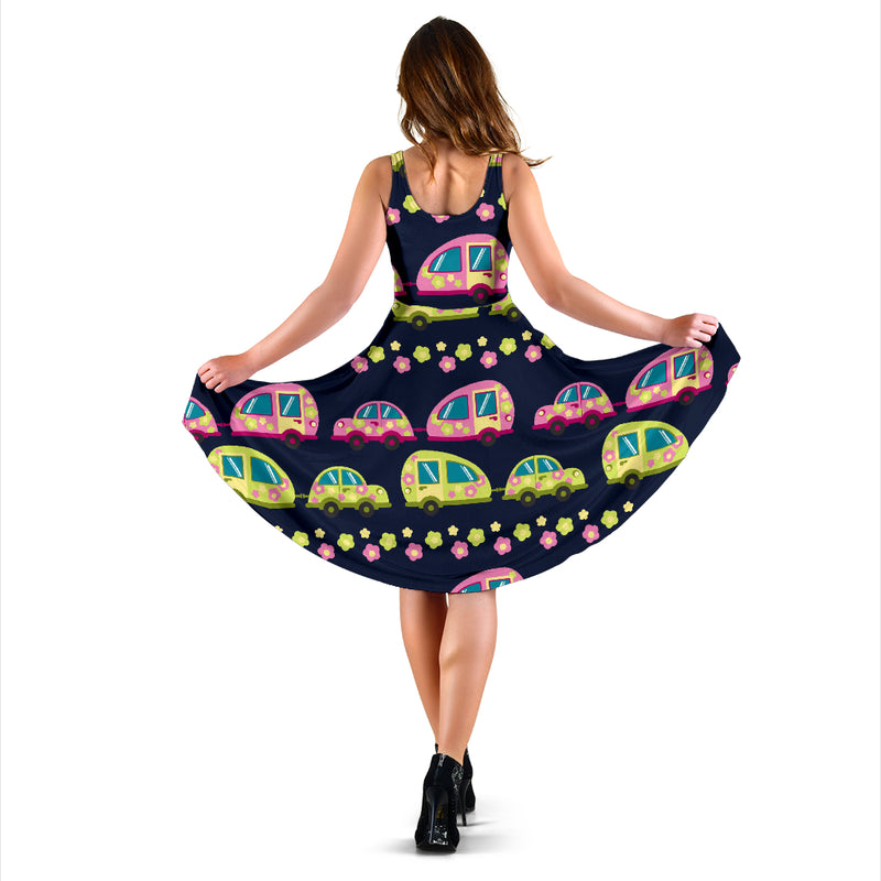 Camper Cute Camping Design No 3 Print Midi Dress