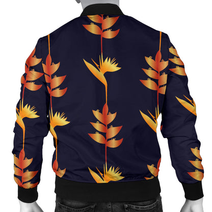 Heliconia Pattern Print Design HL06 Men Bomber Jacket