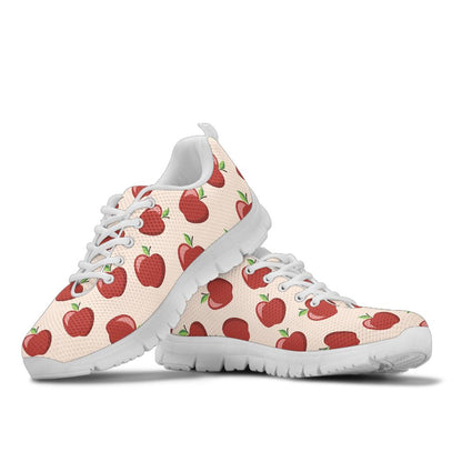Apple Pattern Print Design AP01 Sneakers White Bottom Shoes