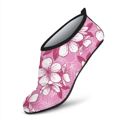 Cherry Blossom Pattern Print Design CB02 Aqua Water Shoes