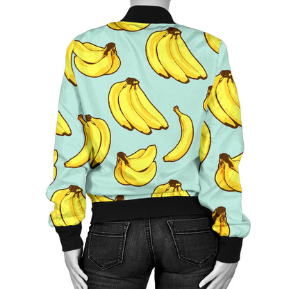 Banana Pattern Print Design BA04 Women Bomber Jacket