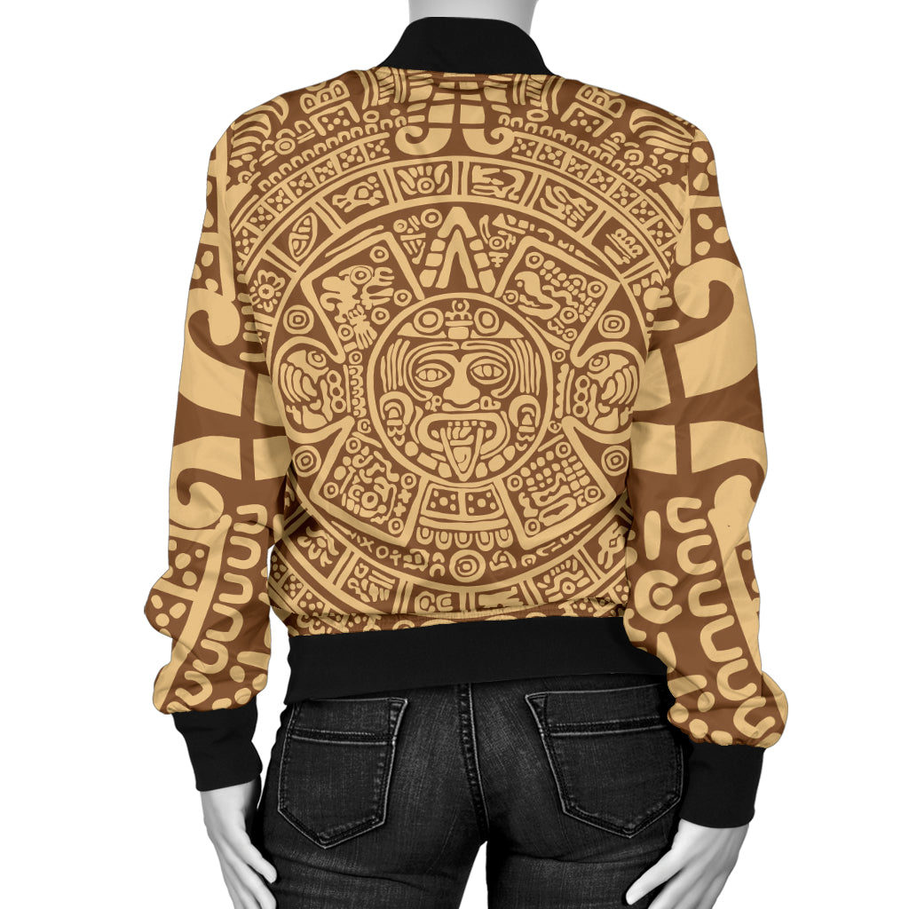 Mayan Pattern Print Design 01 Women's Bomber Jacket